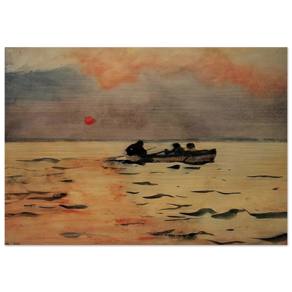 ROWING HOME - Winslow Homer Brushed Aluminum Print - 70x100 cm / 28x40 inches | Winslow Homer Aluminum Print | Winslow Homer Prints
