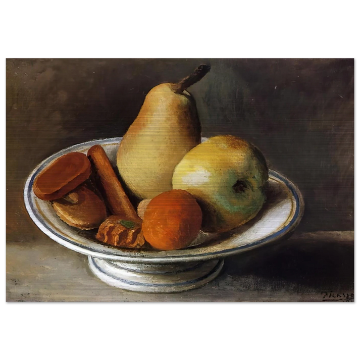 Fruit Bowl with Fruit - 1918 - Pablo Picasso Brushed Aluminum Print - 70x100 cm / 28x40 inches | Pablo Picasso Aluminum Print | Pablo Picasso Prints