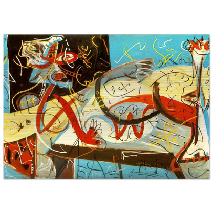 STENOGRAPHIC FIGURE - Jackson Pollock Brushed Aluminum Print - 70x100 cm / 28x40 inches | Jackson Pollock Aluminum Print | Jackson Pollock Prints