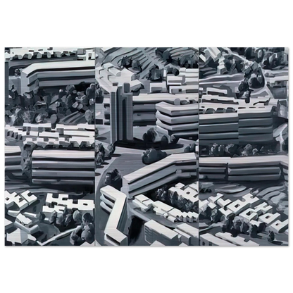 TOWNSCAPE TR 1969 - Gerhard Richter Brushed Aluminum Print - 70x100 cm / 28x40 inches | Gerhard Richter Aluminum Print | Gerhard Richter Prints