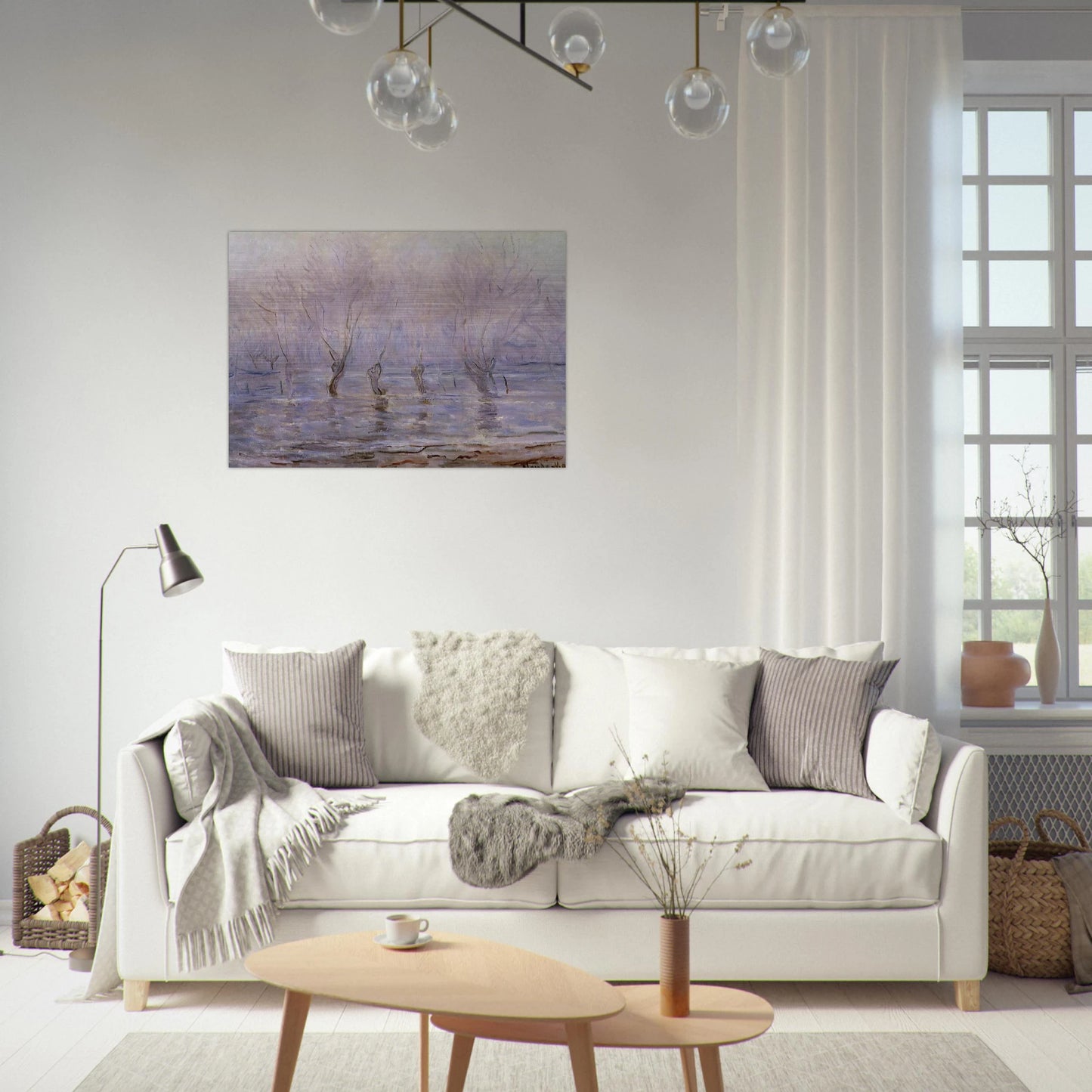 Flood at Giverny - claude monet Brushed Aluminum Print - 70x100 cm / 28x40 inches | claude monet Aluminum Print | claude monet Prints