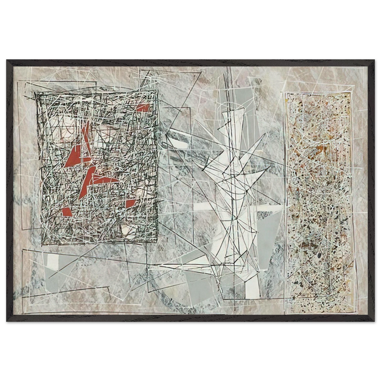 White Space - 1951 - Jimmy Ernst 70x100 cm / 28x40 inches Framed Art Print – Black Wooden Frame
