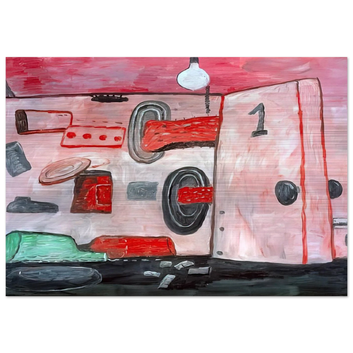 INSIDE OUTSIDE 1977 - Philip Guston Brushed Aluminum Print - 70x100 cm / 28x40 inches | Philip Guston Aluminum Print | Philip Guston Prints