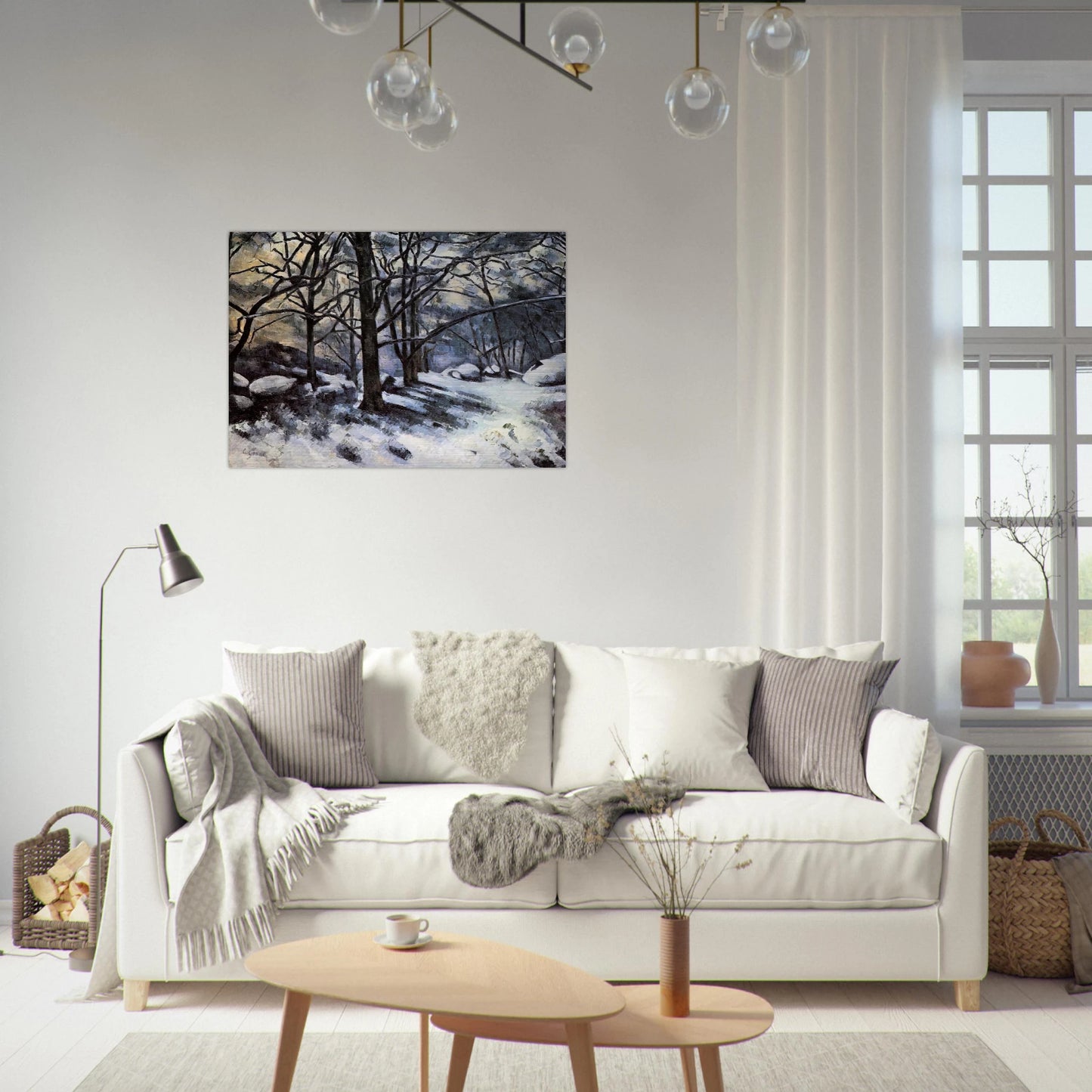 Melting Snow. Fontainbleau - Paul Cézanne Brushed Aluminum Print - 70x100 cm / 28x40 inches | Paul Cézanne Aluminum Print | Paul Cézanne Prints