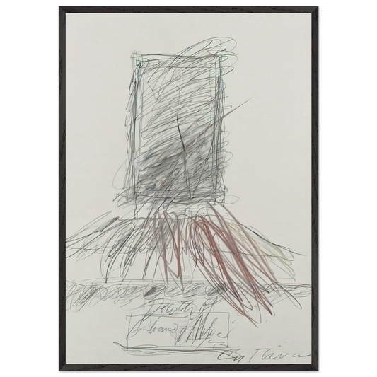 Death of Giuliano DeMedici - Cy Twombly 70x100 cm / 28x40 inches Framed Art Print – Black Wooden Frame