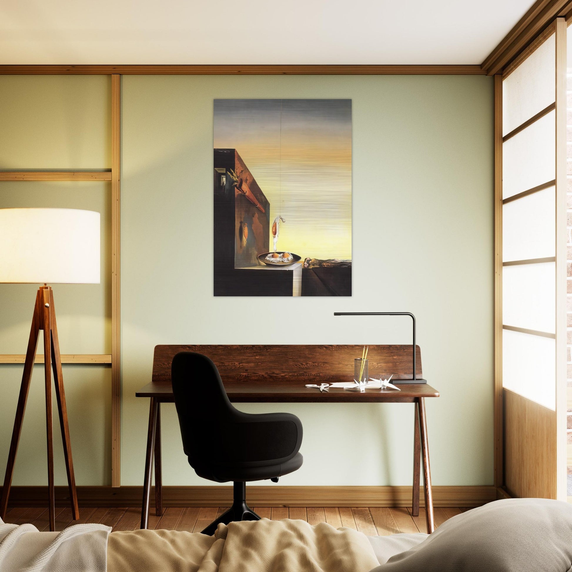 EGGS ON PLATE WITHOUT THE FLAT - Salvador Dali Brushed Aluminum Print - 70x100 cm / 28x40 inches | Salvador Dali Aluminum Print | Salvador Dali Prints
