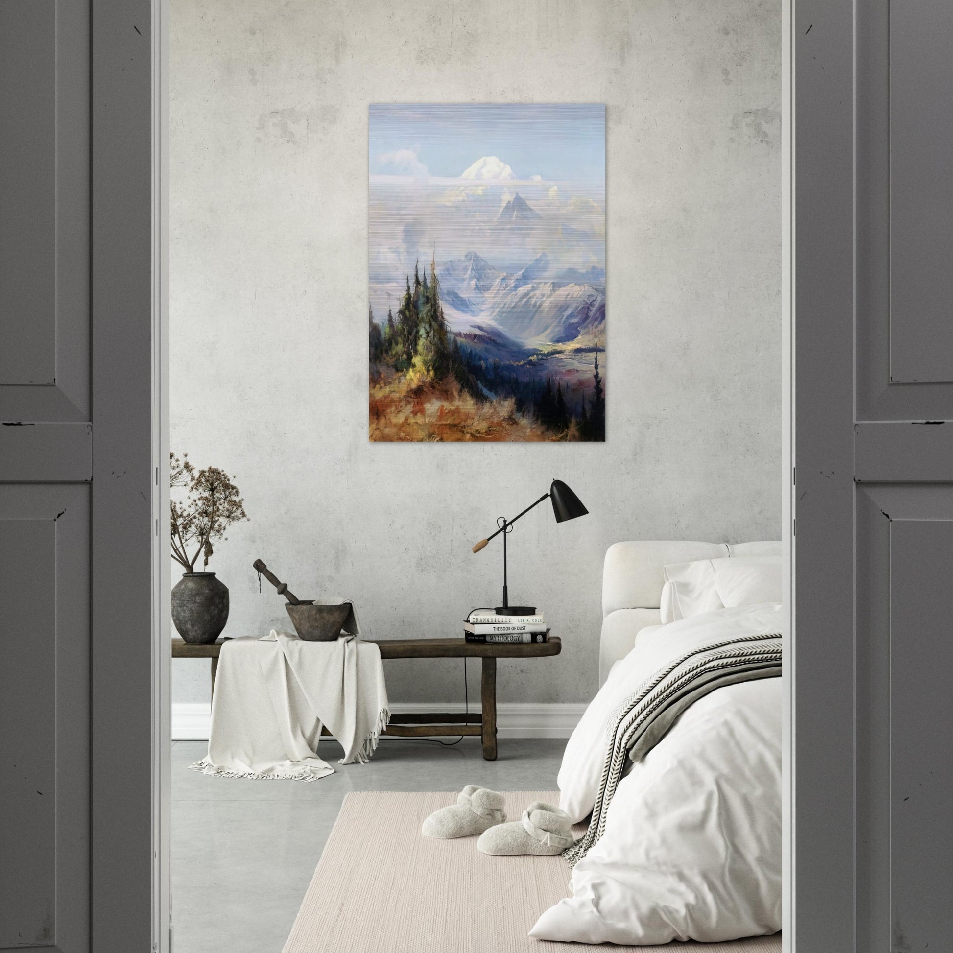 Mount McKinley in Mist - Romanticism - Sydney Laurence Brushed Aluminum Print - 70x100 cm / 28x40 inches | Sydney Laurence Aluminum Print | Sydney Laurence Prints