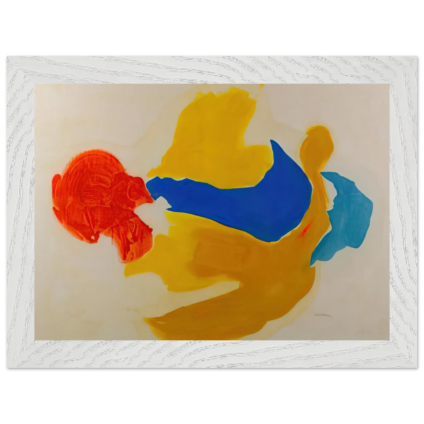 Helen Frankenthaler - Blue Jay - 1963  United States Wall art - 20x25 cm / 8x10 Inches - Premium Wooden Framed Poster With Fine Art Paper - White frame