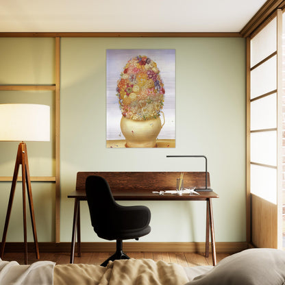 FLOWER POT - Fernando Botero Brushed Aluminum Print - 70x100 cm / 28x40 inches | Fernando Botero Aluminum Print | Fernando Botero Prints