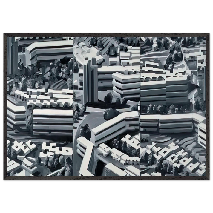 TOWNSCAPE TR 1969 - Gerhard Richter 70x100 cm / 28x40 inches Framed Art Print – Black Wooden Frame