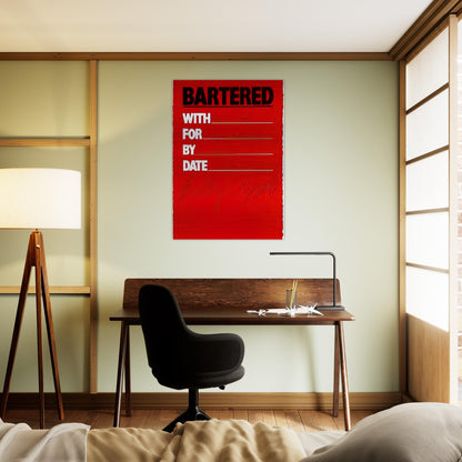 Bartered - 1986 - Billy Apple Brushed Aluminum Print - 70x100 cm / 28x40 inches | Billy Apple Aluminum Print | Billy Apple Prints