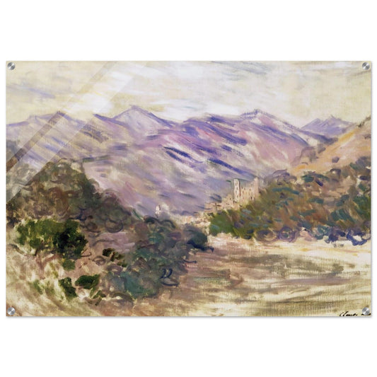 The Valley of the Nervia with Dolceacqua - claude monet Acrylic Print - 70x100 cm / 28x40″ inches | claude monet Wall Art | claude monet Prints