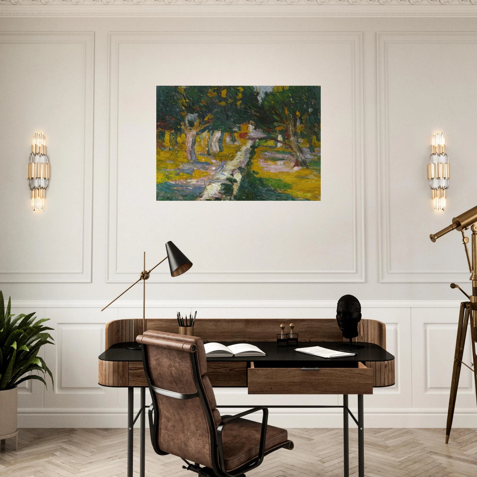 ORCHARD AT LLANE CADAQUES 1920 - Salvador Dali Brushed Aluminum Print - 70x100 cm / 28x40 inches | Salvador Dali Aluminum Print | Salvador Dali Prints
