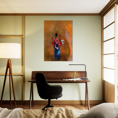 BOUQUET OF ANEMONES - Odilon Redon Brushed Aluminum Print - 70x100 cm / 28x40 inches | Odilon Redon Aluminum Print | Odilon Redon Prints