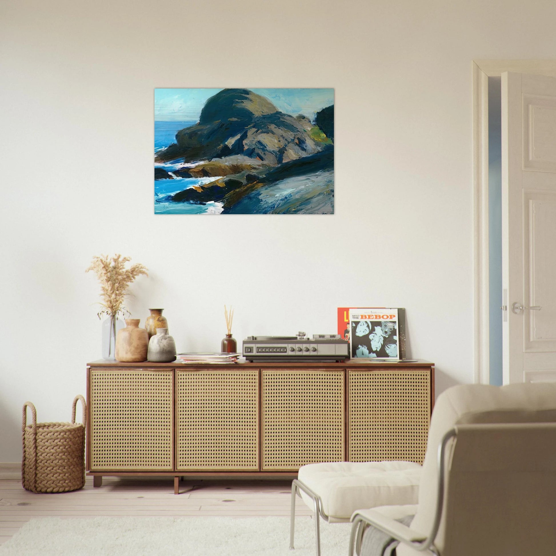 Rocky Shore - Edward Hopper Brushed Aluminum Print - 70x100 cm / 28x40 inches | Edward Hopper Aluminum Print | Edward Hopper Prints