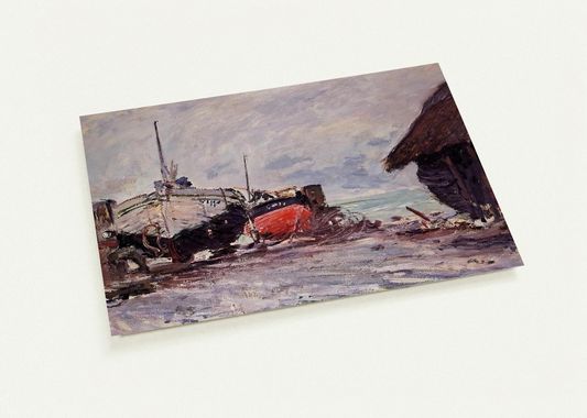Fishing Boats at Etretat By claude monet Pack of 10 Post Cards | claude monet Post Cards | A6 (10.5 x 14.8 cm) - 4.1 x 5.8 inches
