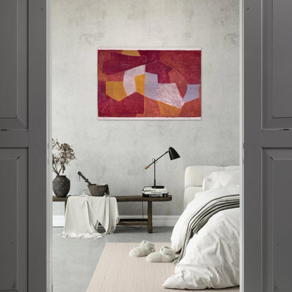 Composition carmin, brune, jaune et grise - 1956 - Serge Poliakoff Brushed Aluminum Print - 70x100 cm / 28x40 inches | Serge Poliakoff Aluminum Print | Serge Poliakoff Prints