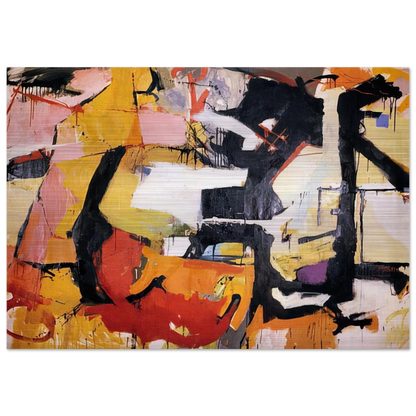 ABSTRACT FORCE HOMAGE TO FRANZ KLINE 1952 - Audrey Flack Brushed Aluminum Print - 70x100 cm / 28x40 inches | Audrey Flack Aluminum Print | Audrey Flack Prints