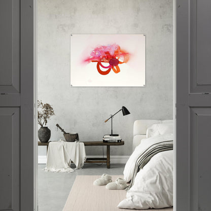 UNTITLED RED ORANGE AND PINK - Luis Feito Acrylic Print - 70x100 cm / 28x40″ inches