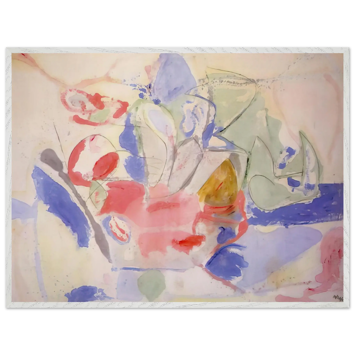 Helen Frankenthaler - Mountains and Sea - 1952 Wall art - A1 (59.4 x 84.1  cm) - Premium Wooden Framed Poster With Fine Art Paper - Wood frame