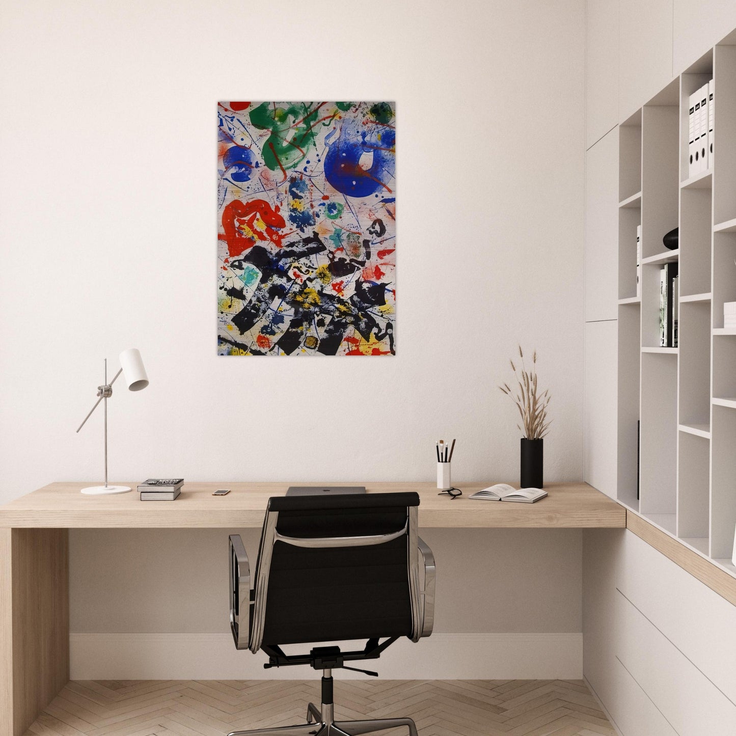 Untitled  SF 357  - Sam Francis Brushed Aluminum Print - 70x100 cm / 28x40 inches | Sam Francis Aluminum Print | Sam Francis Prints
