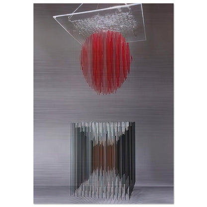 CUBO Y ESFERA VIRTUAL - Jesus Rafael Soto Brushed Aluminum Print - 70x100 cm / 28x40 inches | Jesus Rafael Soto Aluminum Print | Jesus Rafael Soto Prints
