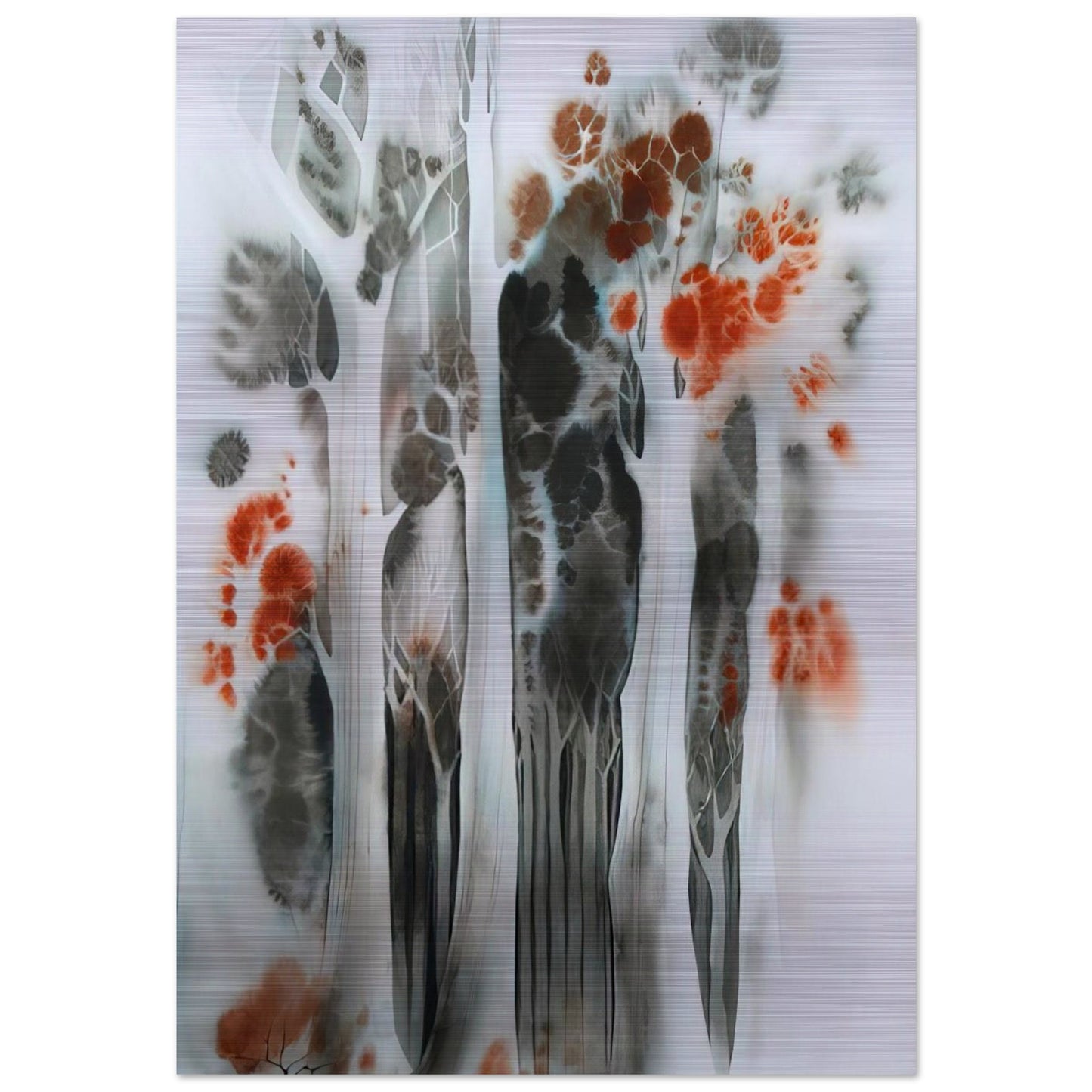 Autumn Forest - Eyvind Earle Brushed Aluminum Print - 70x100 cm / 28x40 inches | Eyvind Earle Aluminum Print | Eyvind Earle Prints