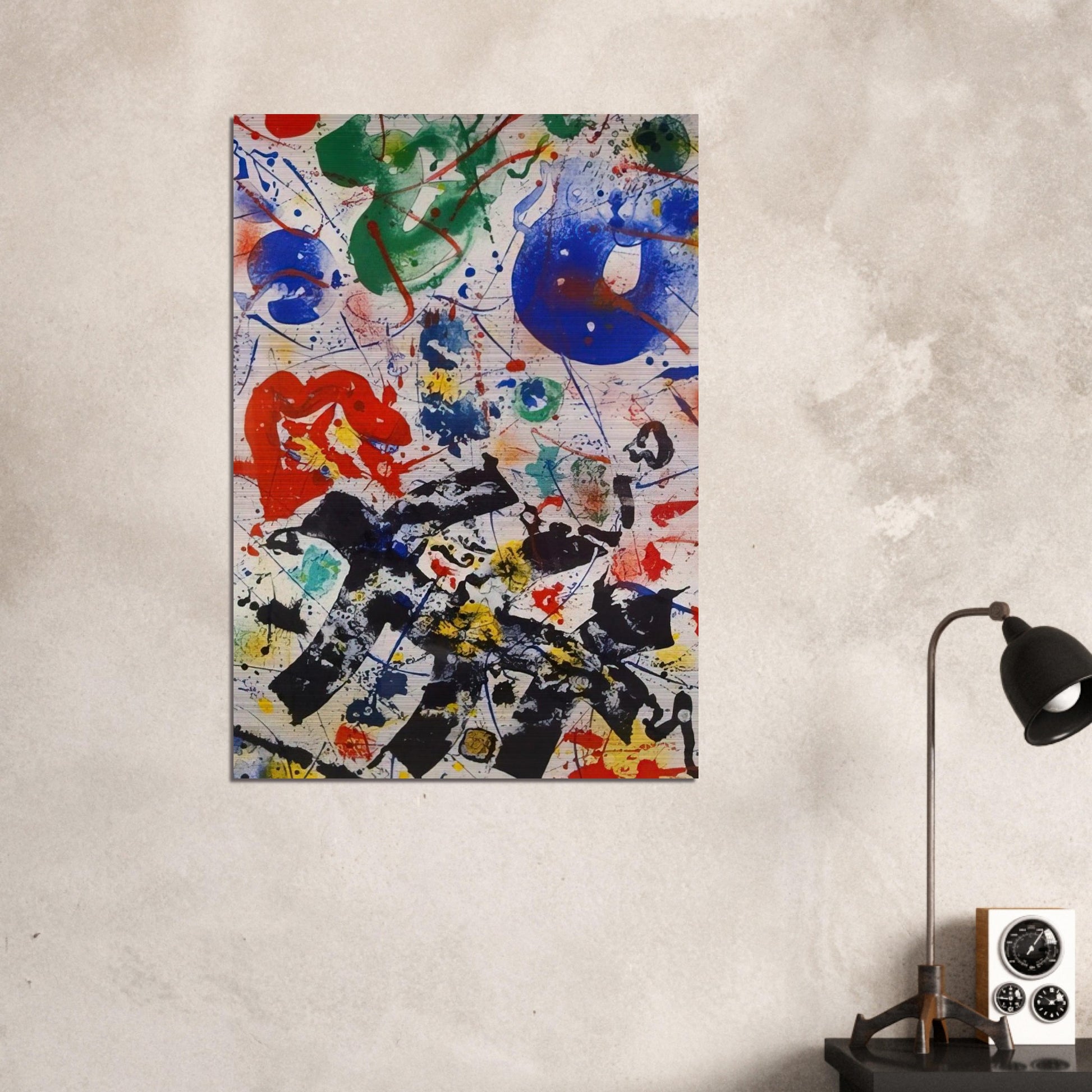 Untitled  SF 357  - Sam Francis Brushed Aluminum Print - 70x100 cm / 28x40 inches | Sam Francis Aluminum Print | Sam Francis Prints