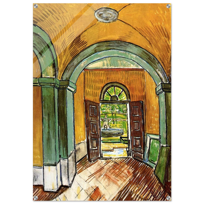 The Entrance Hall of Saint-Paul Hospital - Vincent van Gogh Acrylic Print - 70x100 cm / 28x40″ inches