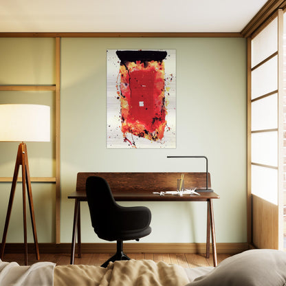 Flash Point - Sam Francis Brushed Aluminum Print - 70x100 cm / 28x40 inches | Sam Francis Aluminum Print | Sam Francis Prints