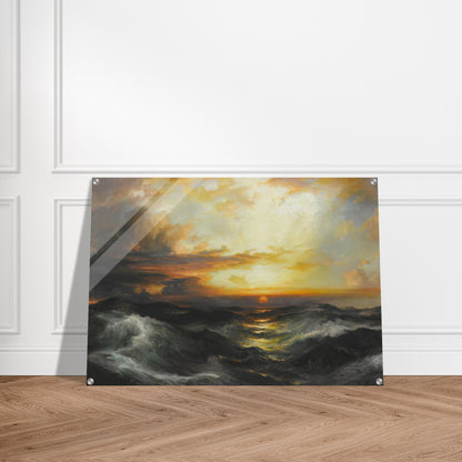Setting Sun at Sea - Thomas Moran Acrylic Print - 70x100 cm / 28x40″ inches