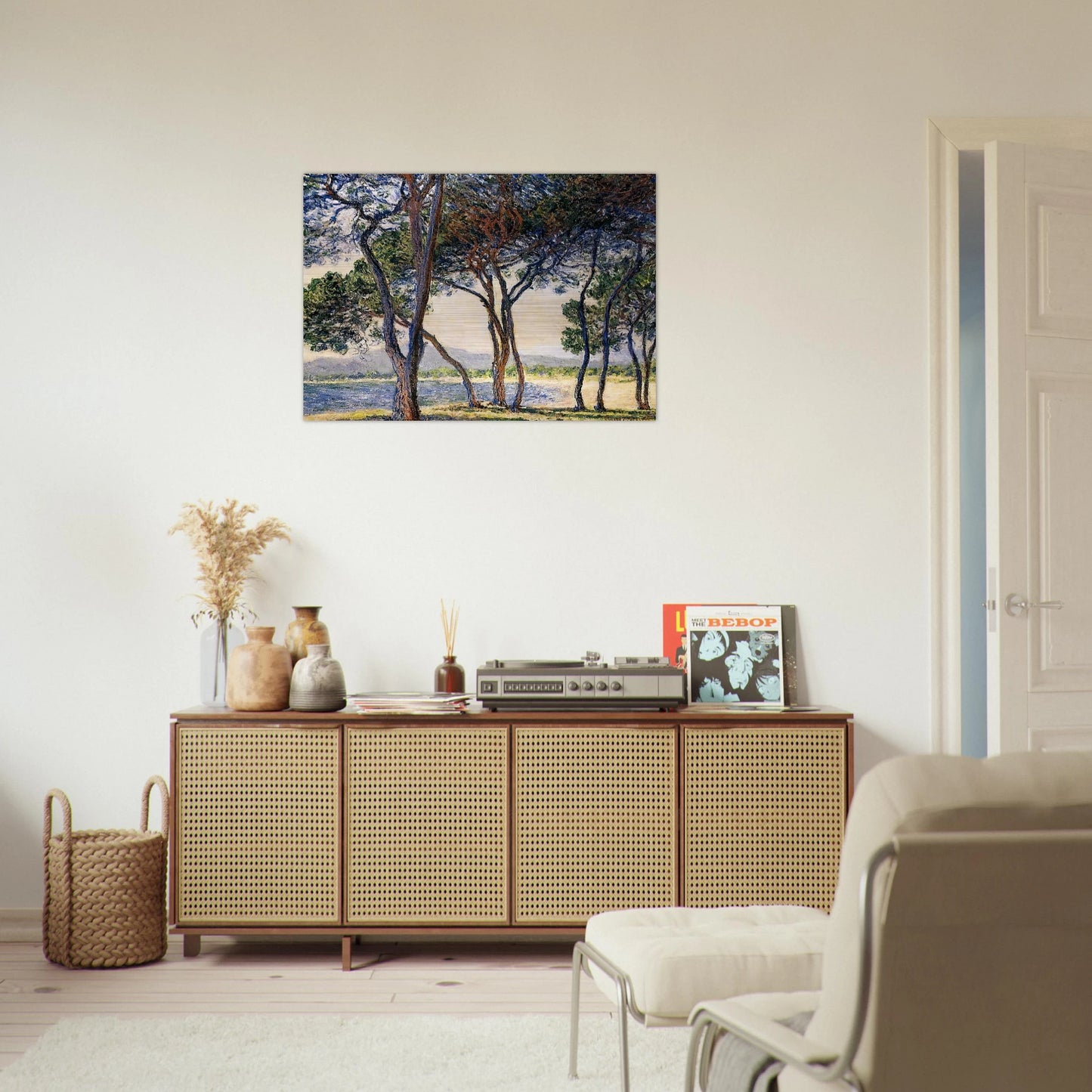 Trees by the Seashore at Antibes - claude monet Brushed Aluminum Print - 70x100 cm / 28x40 inches | claude monet Aluminum Print | claude monet Prints