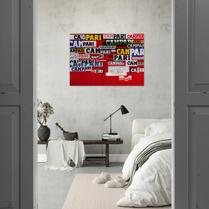 Campari - 1965 - Bruno Munari Brushed Aluminum Print - 70x100 cm / 28x40 inches | Bruno Munari Aluminum Print | Bruno Munari Prints