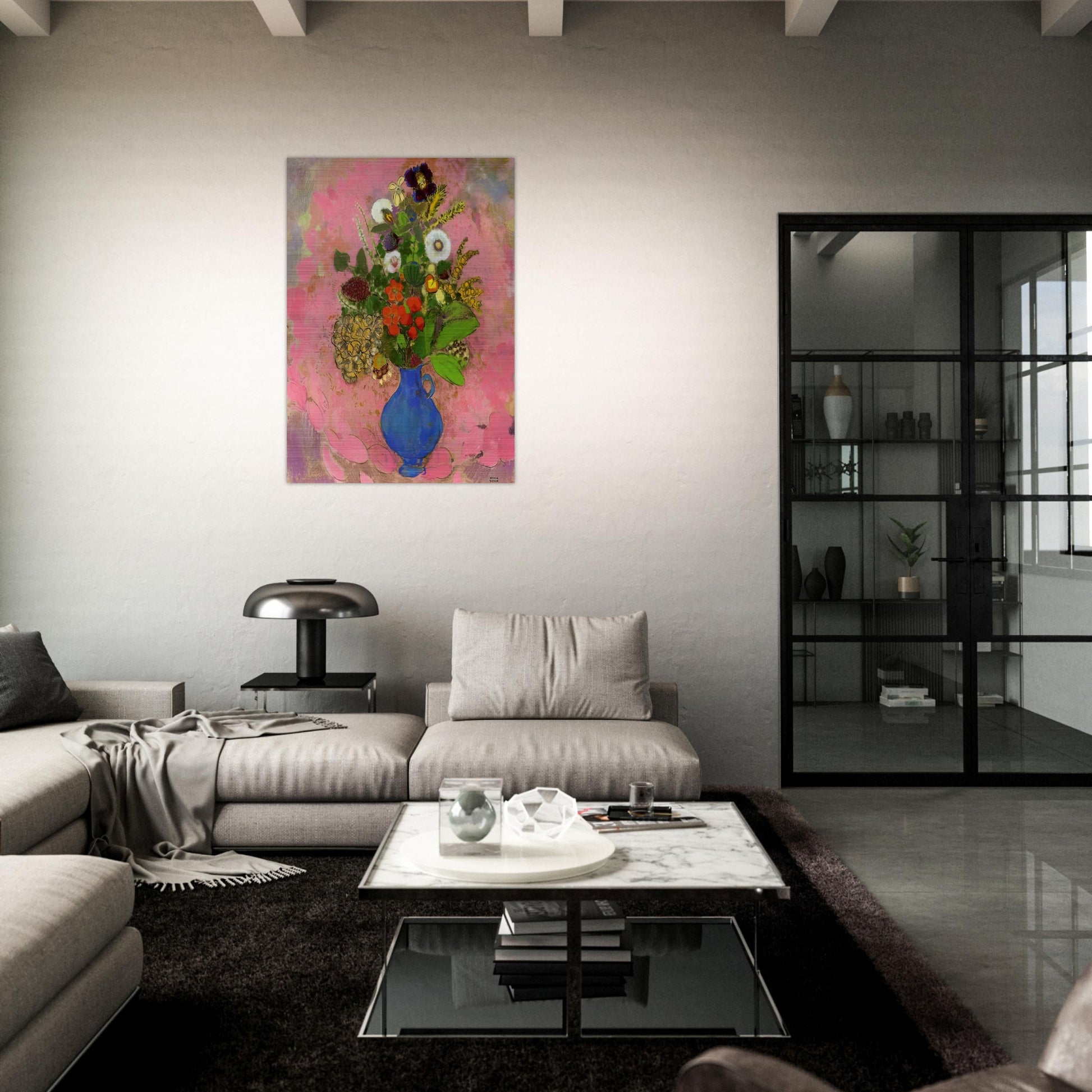 FLOWERS 1905 - Odilon Redon Brushed Aluminum Print - 70x100 cm / 28x40 inches | Odilon Redon Aluminum Print | Odilon Redon Prints