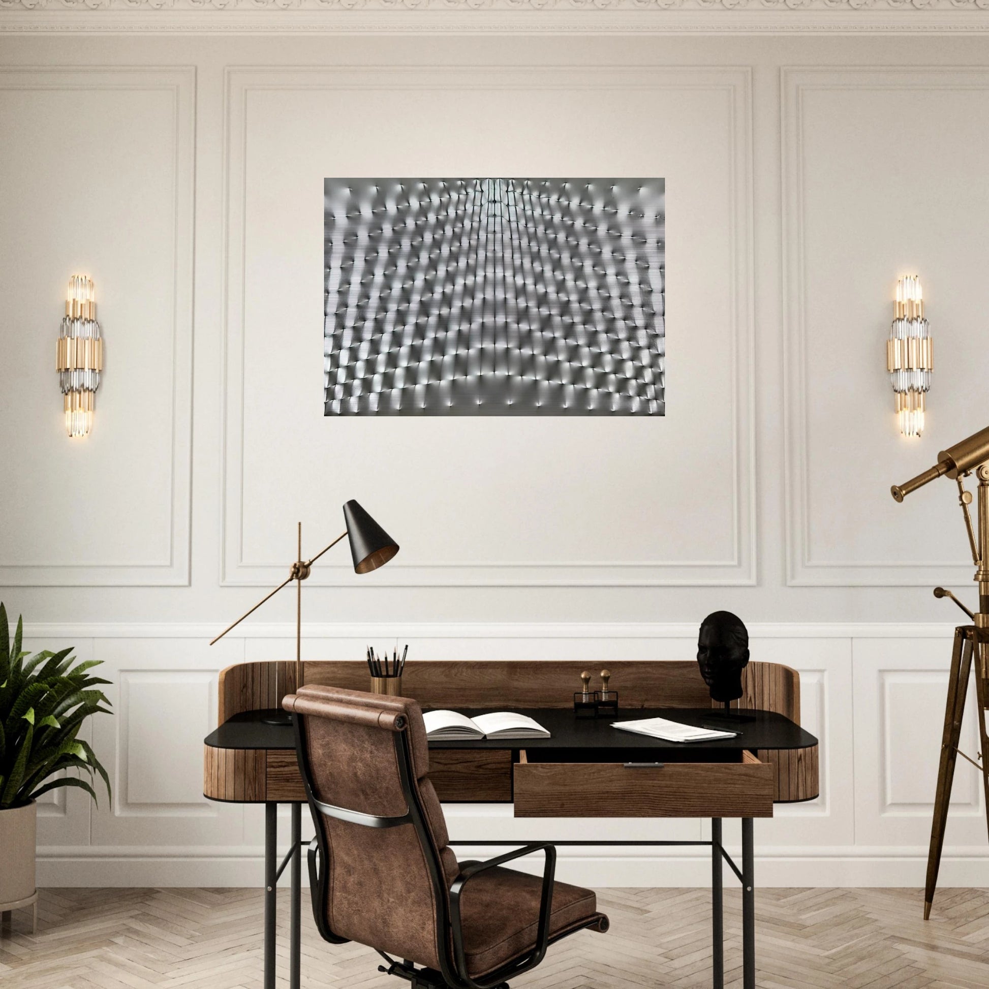 Superficie Argento - 1973 - Enrico Castellani Brushed Aluminum Print - 70x100 cm / 28x40 inches | Enrico Castellani Aluminum Print | Enrico Castellani Prints