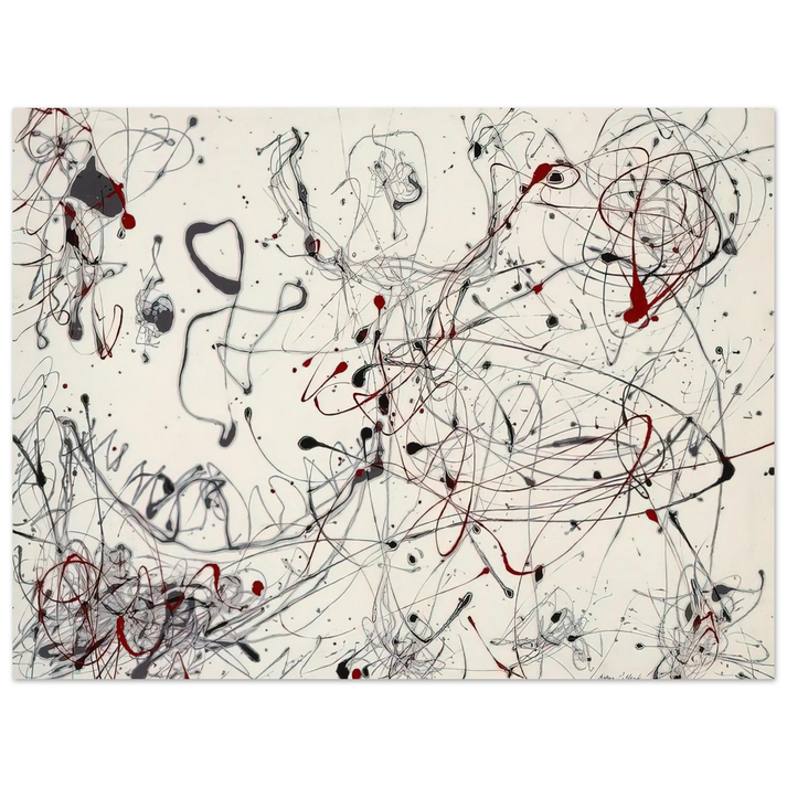 Jackson Pollock - NUMBER 4 GRAY AND RED 1948  75x100 cm / 30x40inches Fine Art Poster