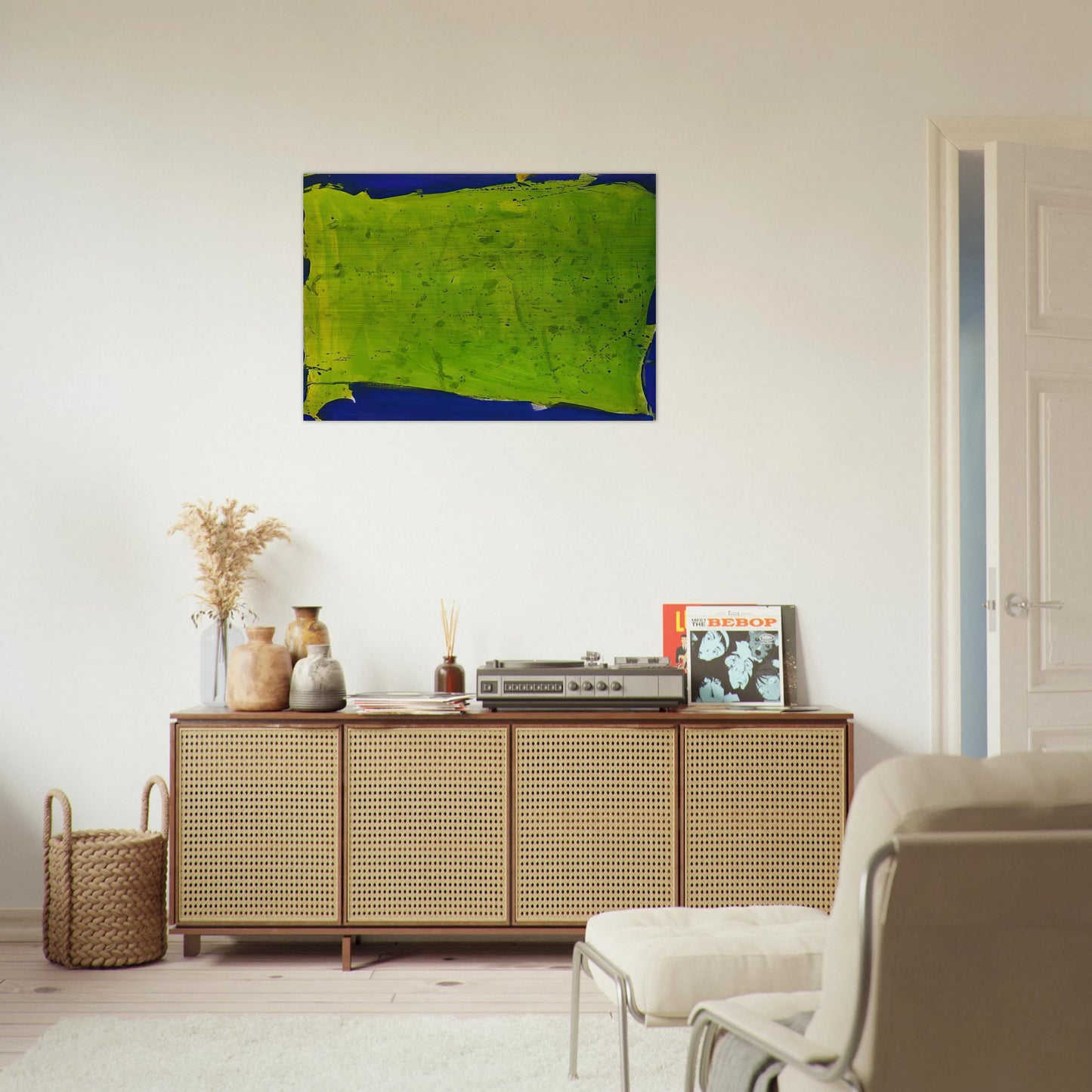 Untitled  Blue-Green  - Sam Francis Brushed Aluminum Print - 70x100 cm / 28x40 inches | Sam Francis Aluminum Print | Sam Francis Prints