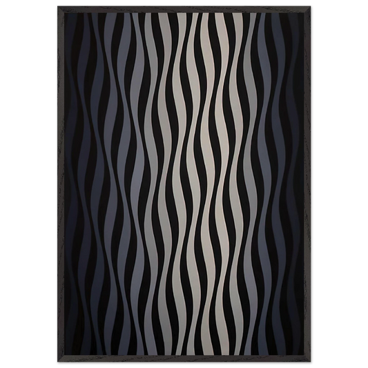DRIFT 2 1966 - Bridget Riley 70x100 cm / 28x40 inches Framed Art Print – Black Wooden Frame