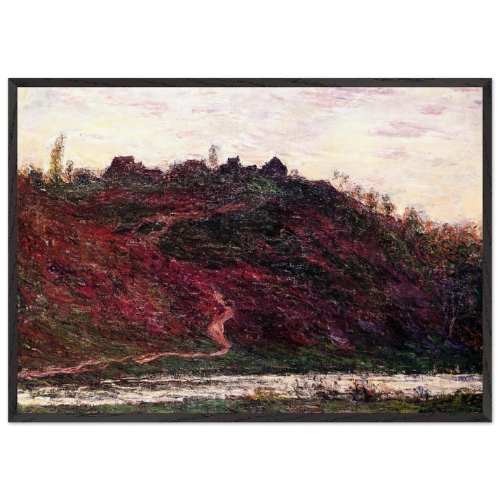 The Village of La Coche-Blond Evening - claude monet 70x100 cm / 28x40 inches Framed Art Print – Black Wooden Frame