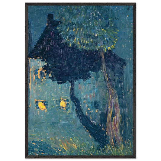 COTTAGE IN THE WOODS 1903 - Alexej von Jawlensky 70x100 cm / 28x40 inches Framed Art Print – Black Wooden Frame