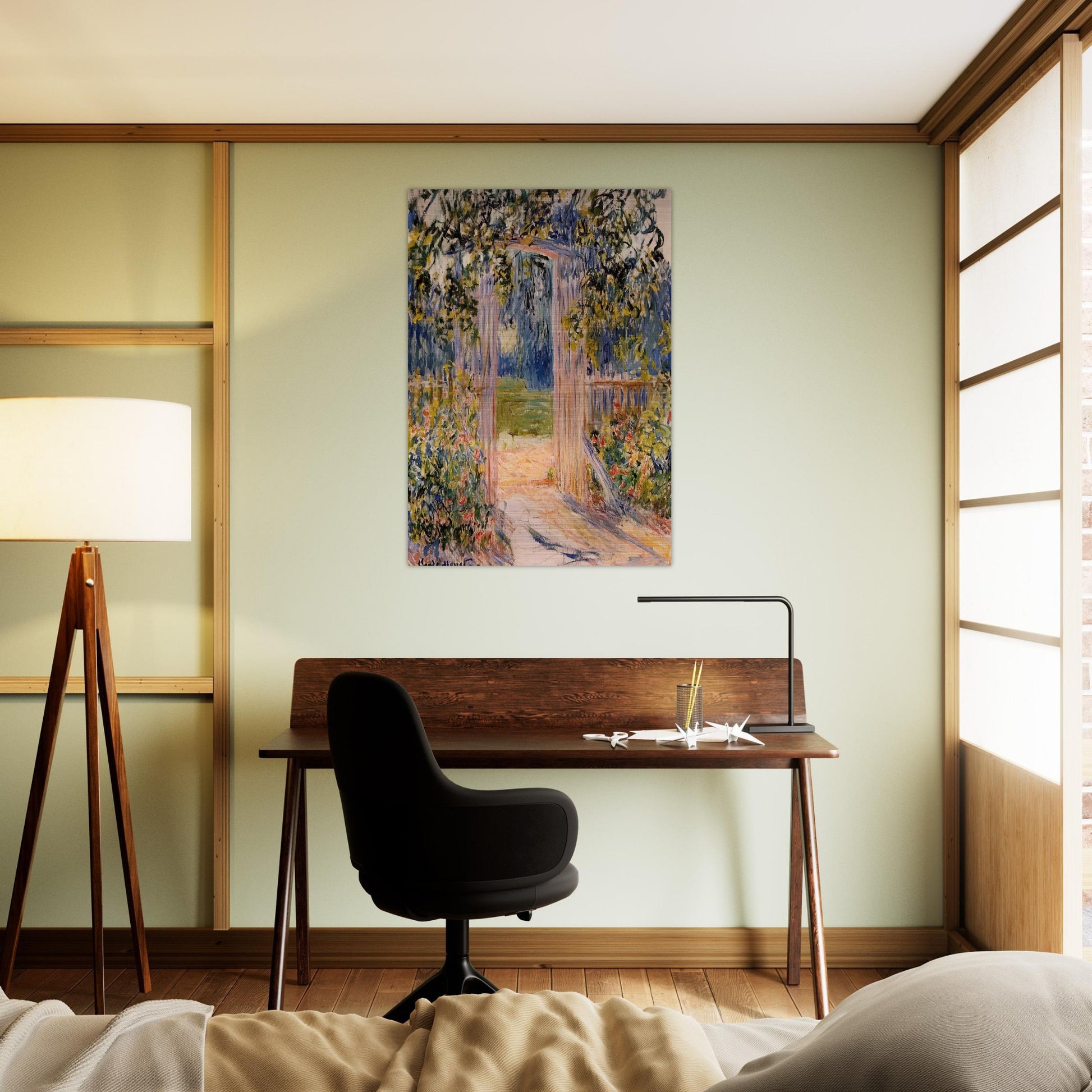 The Garden Gate - claude monet Brushed Aluminum Print - 70x100 cm / 28x40 inches | claude monet Aluminum Print | claude monet Prints