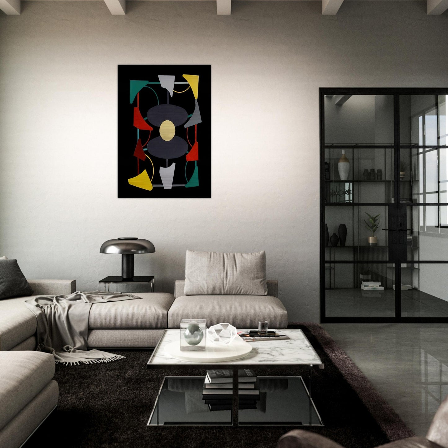 Planos y color liberados - 1947 - Gyula Kosice Brushed Aluminum Print - 70x100 cm / 28x40 inches | Gyula Kosice Aluminum Print | Gyula Kosice Prints
