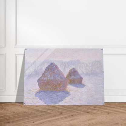 Haystacks Effect of Snow and Sun - claude monet Acrylic Print - 70x100 cm / 28x40″ inches
