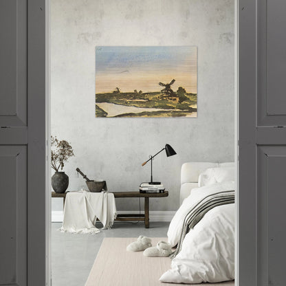 Dutch landscape with windmills - Pablo Picasso Brushed Aluminum Print - 70x100 cm / 28x40 inches | Pablo Picasso Aluminum Print | Pablo Picasso Prints