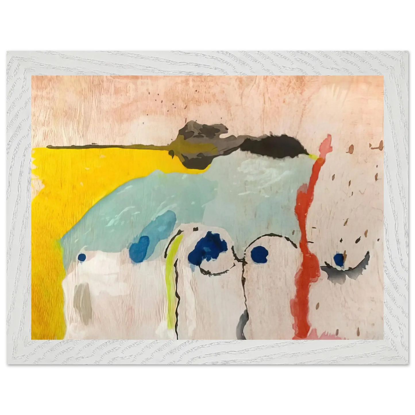 Helen Frankenthaler - Tales of Genji I - 1998 Wall art - A1 (59.4 x 84.1  cm) - Premium Wooden Framed Poster With Fine Art Paper - White frame