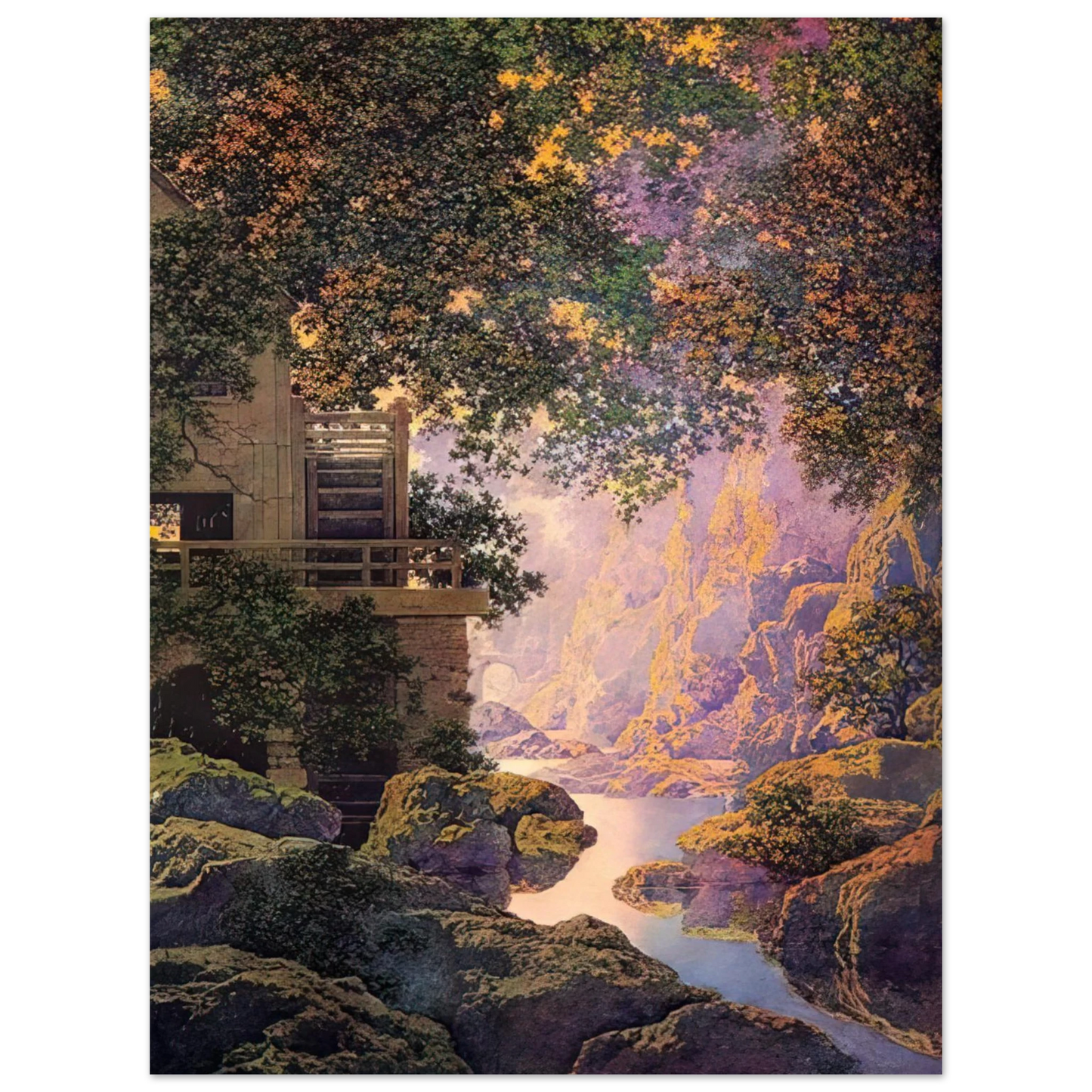 Maxfield Parrish - The Old Glen Mill Large Wall Art - 21x29.7 cm / 8x12" - Fine Art Poster-canvas - -