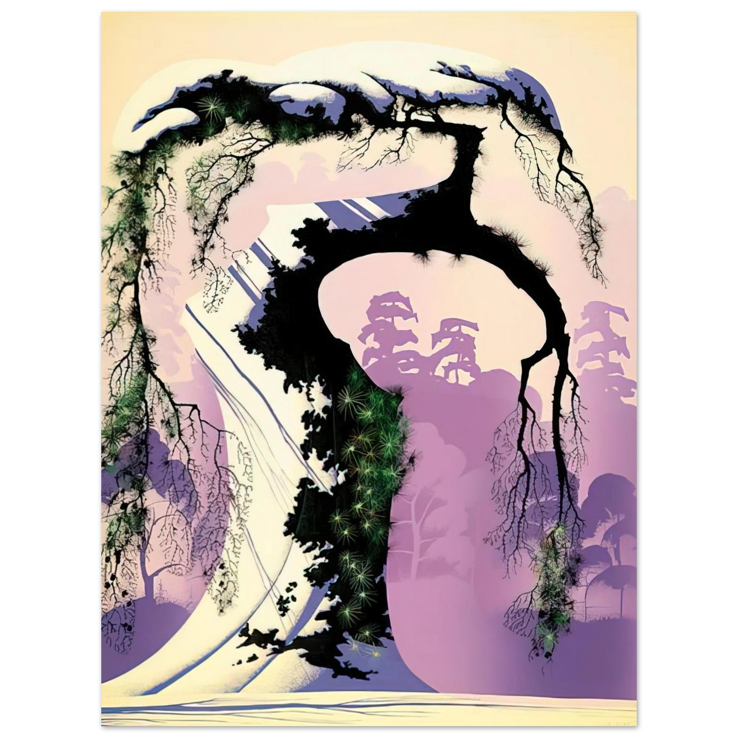 Eyvind Earle - Norway Pine  75x100 cm / 30x40inches Fine Art Poster