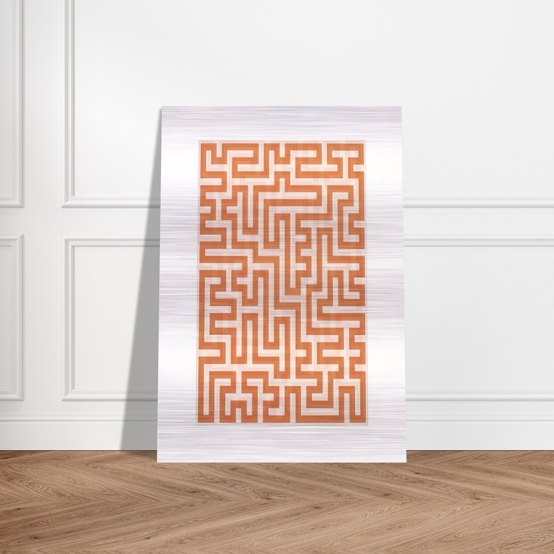 RED MEANDER II 1971 - Anni Albers Brushed Aluminum Print - 70x100 cm / 28x40 inches | Anni Albers Aluminum Print | Anni Albers Prints