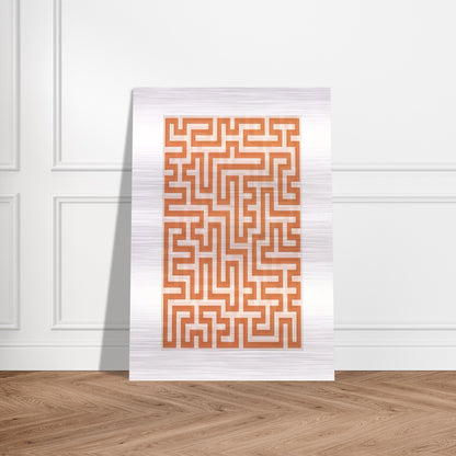 RED MEANDER II 1971 - Anni Albers Brushed Aluminum Print - 70x100 cm / 28x40 inches | Anni Albers Aluminum Print | Anni Albers Prints