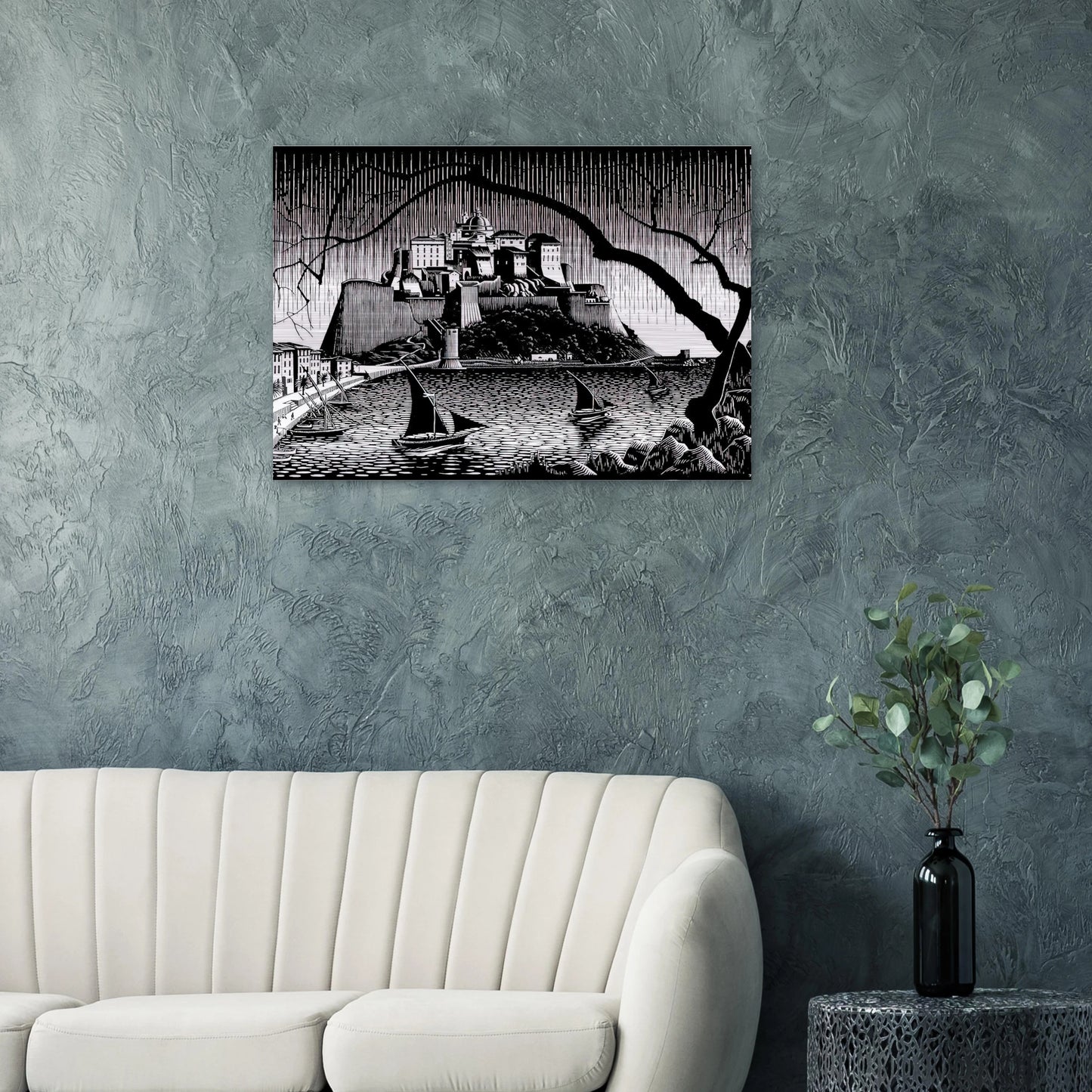 CITADEL OF CALVI CORSICA - MC Escher Brushed Aluminum Print - 70x100 cm / 28x40 inches | MC Escher Aluminum Print | MC Escher Prints
